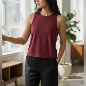 SHEIN Curve Burgundy Sleeveless Tank Top – 1XL Plus Size